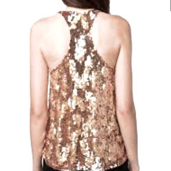 Urban Outfitters Dallin Chase Champagne Sequin Racerback Tank - Picture 3 of 9
